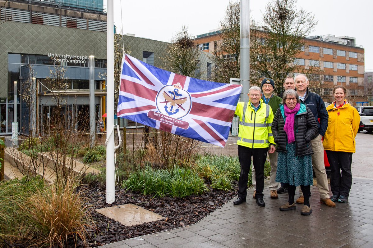 Raising the AFN flag @UHSFT in recognition of Military March. @UHSFT , @JoeTeape @Stevey_1979 @NHSEArmedForces #MilitaryMarch @judo9ine