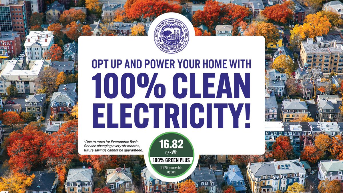 CambEnergy's tweet photo. Did you know that you can receive 100% of your electricity from renewable energy sources while still paying less than the Eversource Basic rate? 

Sign up for 100% Green Plus today by calling 844-379-9934 or visit https://t.co/WxcwP2jb38 #CambMA https://t.co/8ayJG4LKLm