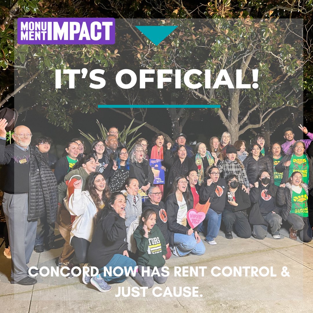 MonumentImpact's tweet photo. Concord City Council passed the Rent Stabilization &amp; Just Cause for Eviction ordinance in a 4-1 vote. This win wouldn’t have been possible without the dedicated advocacy &amp; organizing by tenants + community leaders. This ordinance goes into effect, April 4, 2024! #sisepudo https://t.co/1JHeMwFpgf