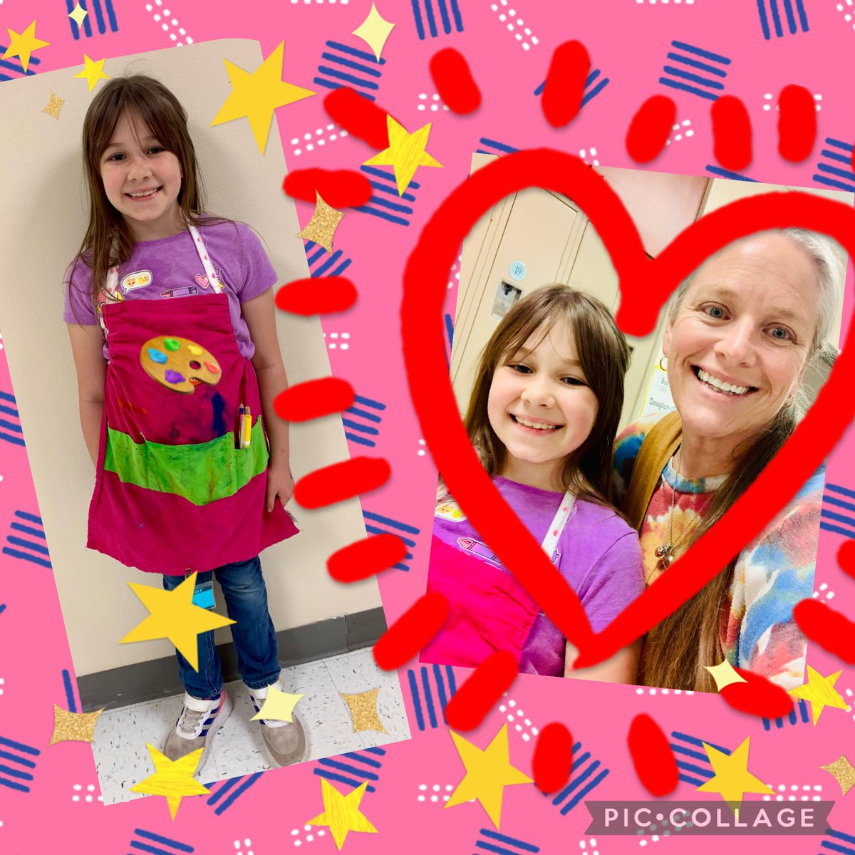 I’m humbled flattered and totally love this art smarty❤️💛💙🎨 Dress as a teacher day☺️ #ArtSmart She’s going to SHINE BIG no matter what she does! Heart of 💛