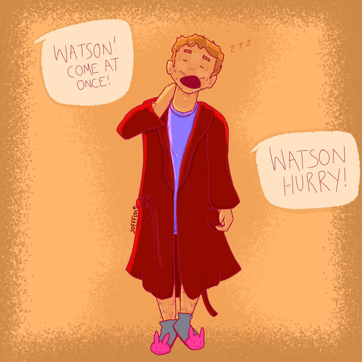 joffflock's tweet image. Bros runnin on 3 winks of sleep  #sherlockandco #fanart #RoommatesFromHell