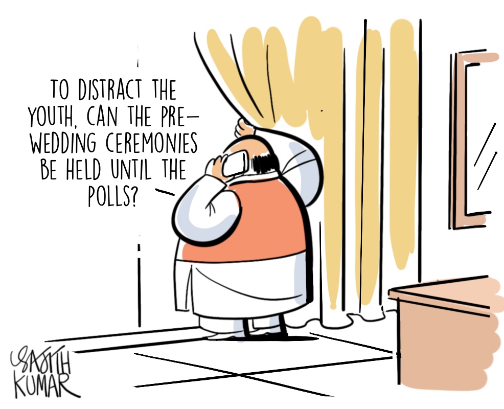 #AmbaniPreWedding #LokSabhaElections2024 cartoon @DeccanHerald