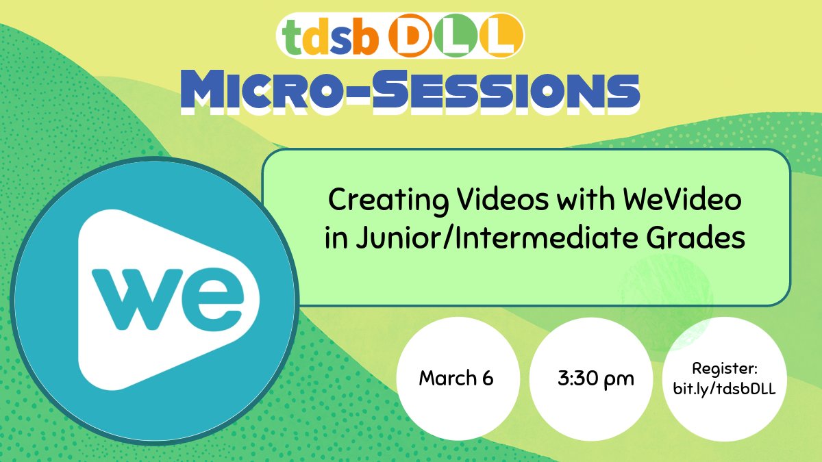 Missed today's sessions? Check out the presentation slides now posted on the #tdsbDLL site! Creating Videos with WeVideo in Junior/Intermediate Grades 🔗bit.ly/tdsbDLL