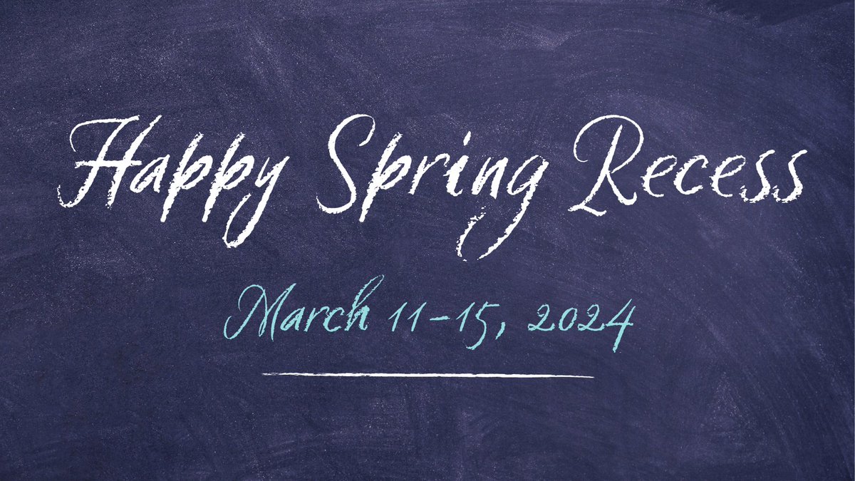 Spring recess begins today, running from March 11 to March 15. We wish our students a relaxing and refreshing break ☀️