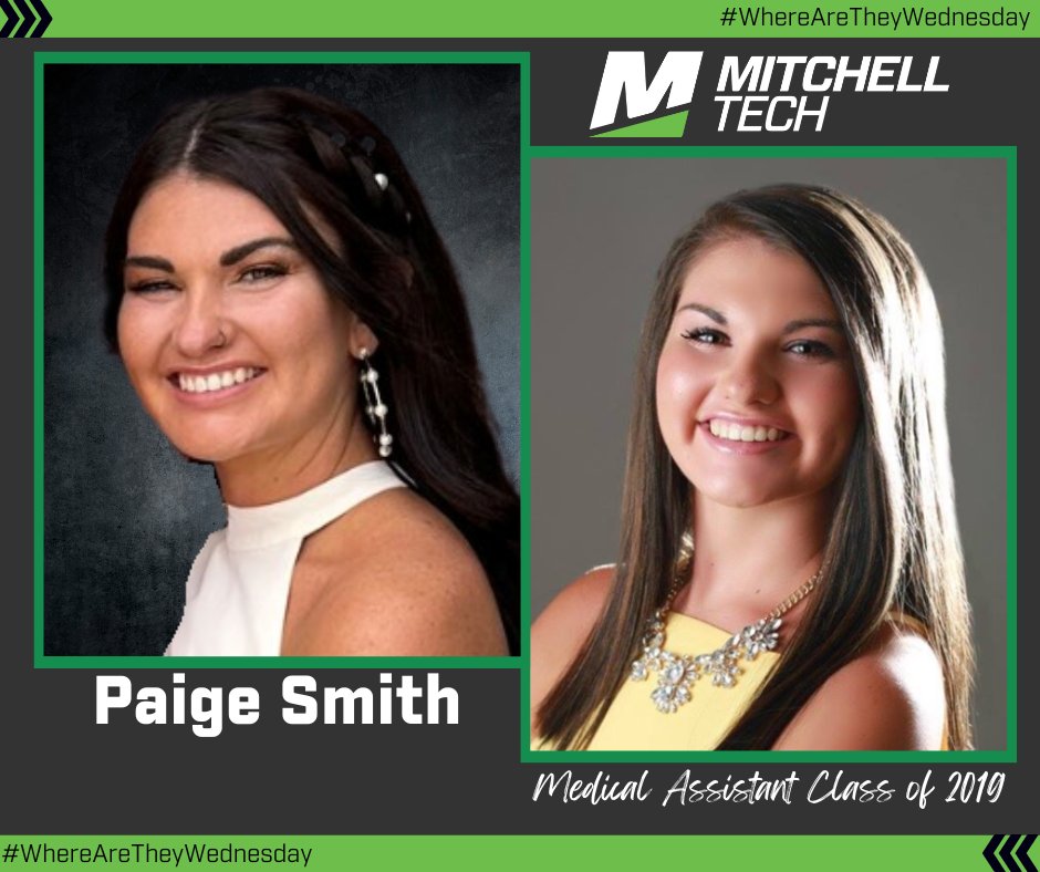 Paige Smith (#MTCMedAssist ’19) says her instructors and simulation patients at #MitchellTech prepared her well to handle diverse tasks for Chiropractic Clinic of Mitchell and allowed her to follow her passion of helping others. #BeTheBest #WhereAreTheyWednesday
