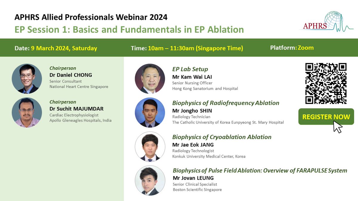Join us this Saturday, 9 March for the 1st session of APHRS Allied Professionals Webinar Series 2024. Register now at tinyurl.com/3u5m6wk3