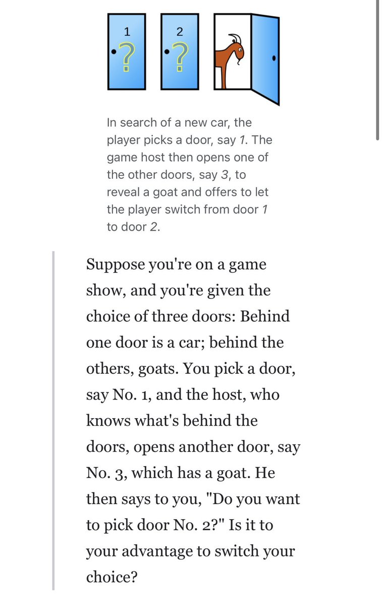 YConsistency's tweet photo. Last night in my Data Science Class, I was lecturing the famous Monty Hall Problem. We dived into probability theory, intuition, and used computer simulations to make it more understandable. The students LOVE it! Yay. :) https://t.co/8OKUBoHX85 https://t.co/KqObp4nDJL