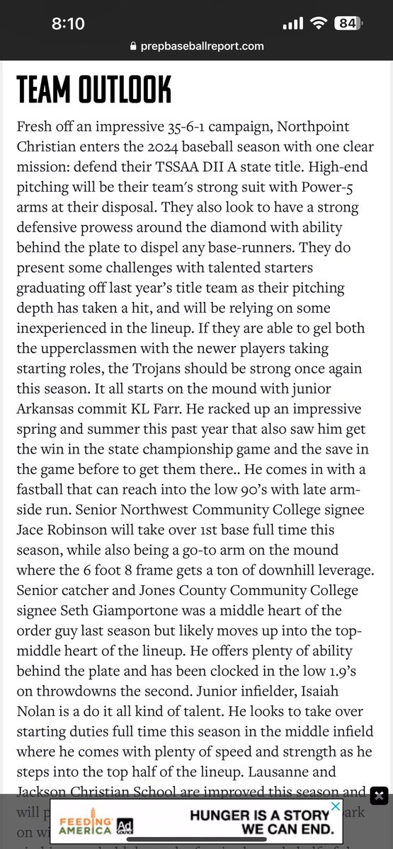 Thank you for the great write up! Can’t wait for this season with <a href="/NORTHPOINTBB/">Northpoint Baseball</a> <a href="/NCSThePoint/">Northpoint Sports</a>

<a href="/PrepBaseballTN/">Prep Baseball Tennessee</a> <a href="/PrepBaseballMS/">Prep Baseball Mississippi</a> <a href="/EasleyBaseballC/">Easley Baseball Club</a>