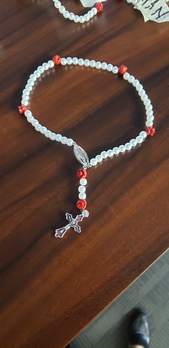 After learning about the rosary and making rosaries the OLOA Rosary club invited Father Andrew to come bless their rosaries. Fostering connection between church and school. <a href="/HWCDSB/">HWCDSB</a>