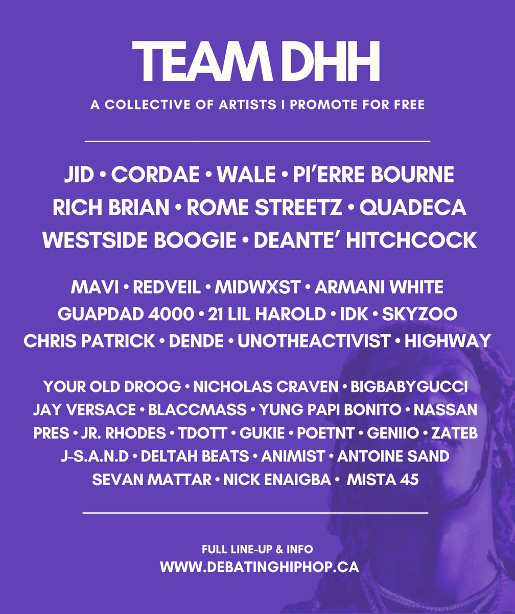 Updated Team DHH roster new additions: Rome Streetz midwxst 21 Lil Harold Dende Highway Nicholas Craven UnoTheActivist BIGBABYGUCCI Yung Papi Bonito Jr. Rhodes TDott