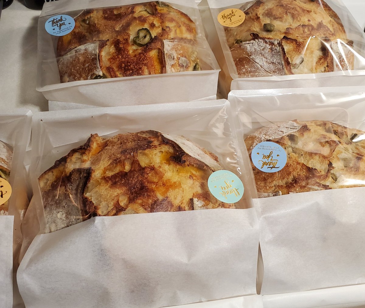 ReneaLynnMN's tweet image. Bake day complete @ 8PM
I&apos;ll need to start earlier. 
 #Sourdough #bread #microbakery
Takes HOURS for bread to cool to be packaged.