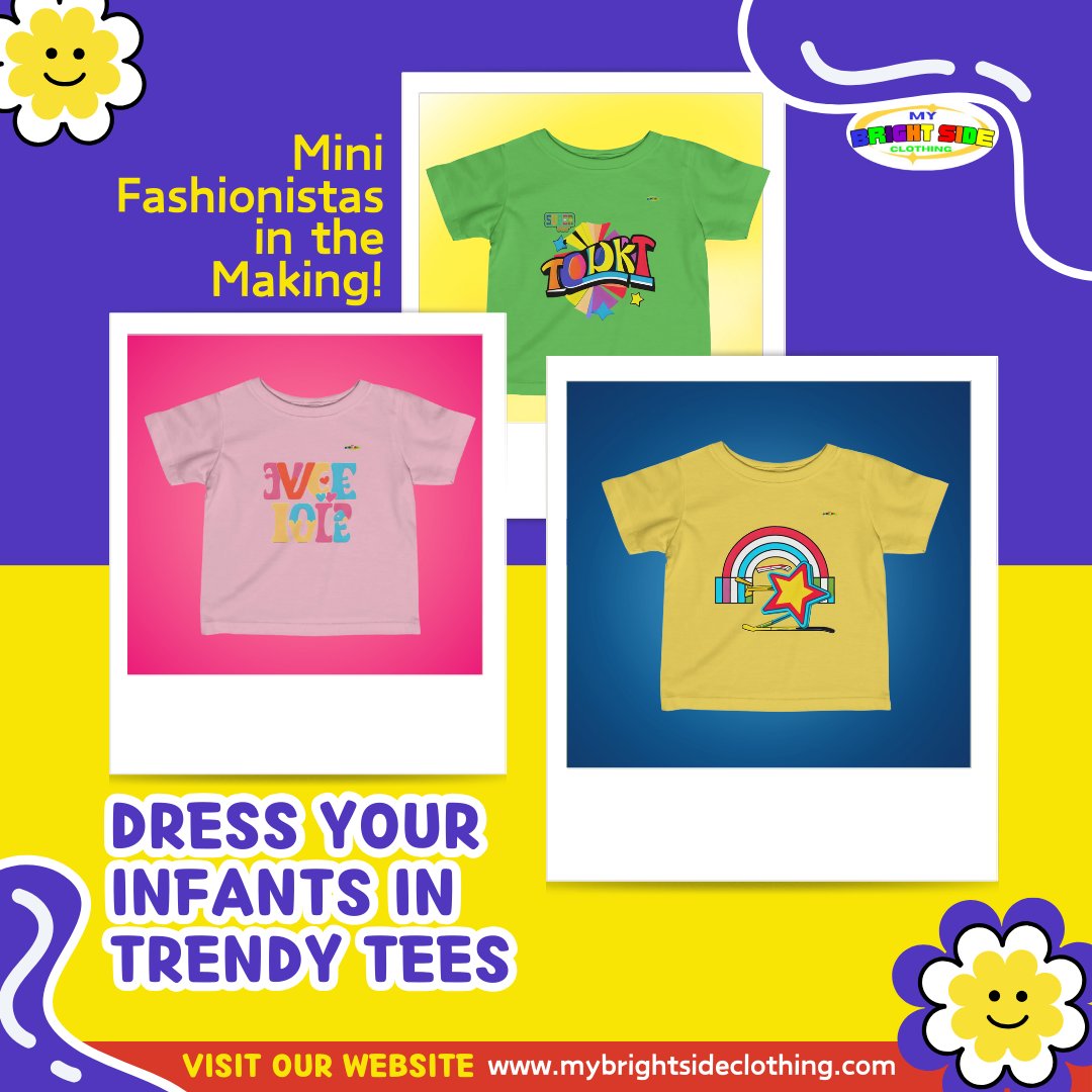 mybrightsideclo's tweet photo. Dress Your Infants in Trendy Tees
Tiny tees, big style! Elevate your infant's wardrobe with our trendy Fine Jersey Tees. Visit https://t.co/F3xSNtQdPp and dress your mini fashionista in the latest trends! ππ£ #InfantStyle #TinyTees #BrightsideFashion https://t.co/hXYhwBRkvH