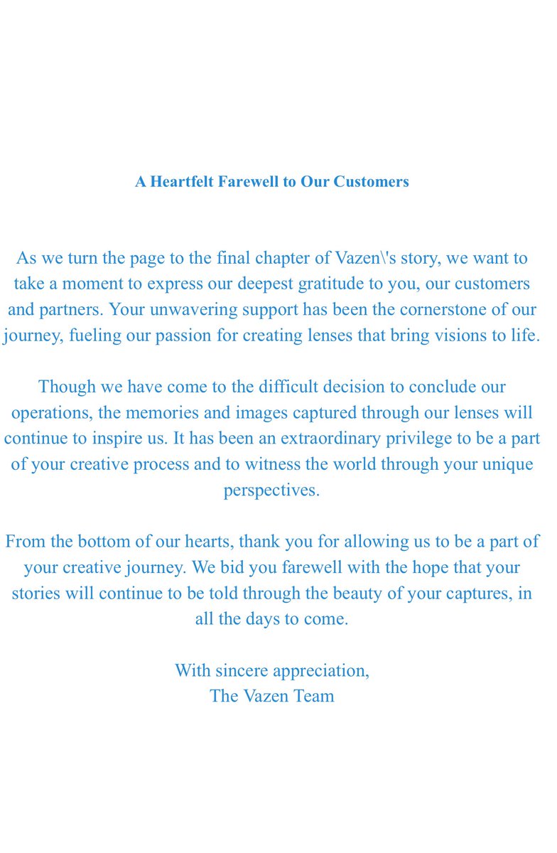 Oh damn Vazen lenses went out of business. Such a shame, great lenses.