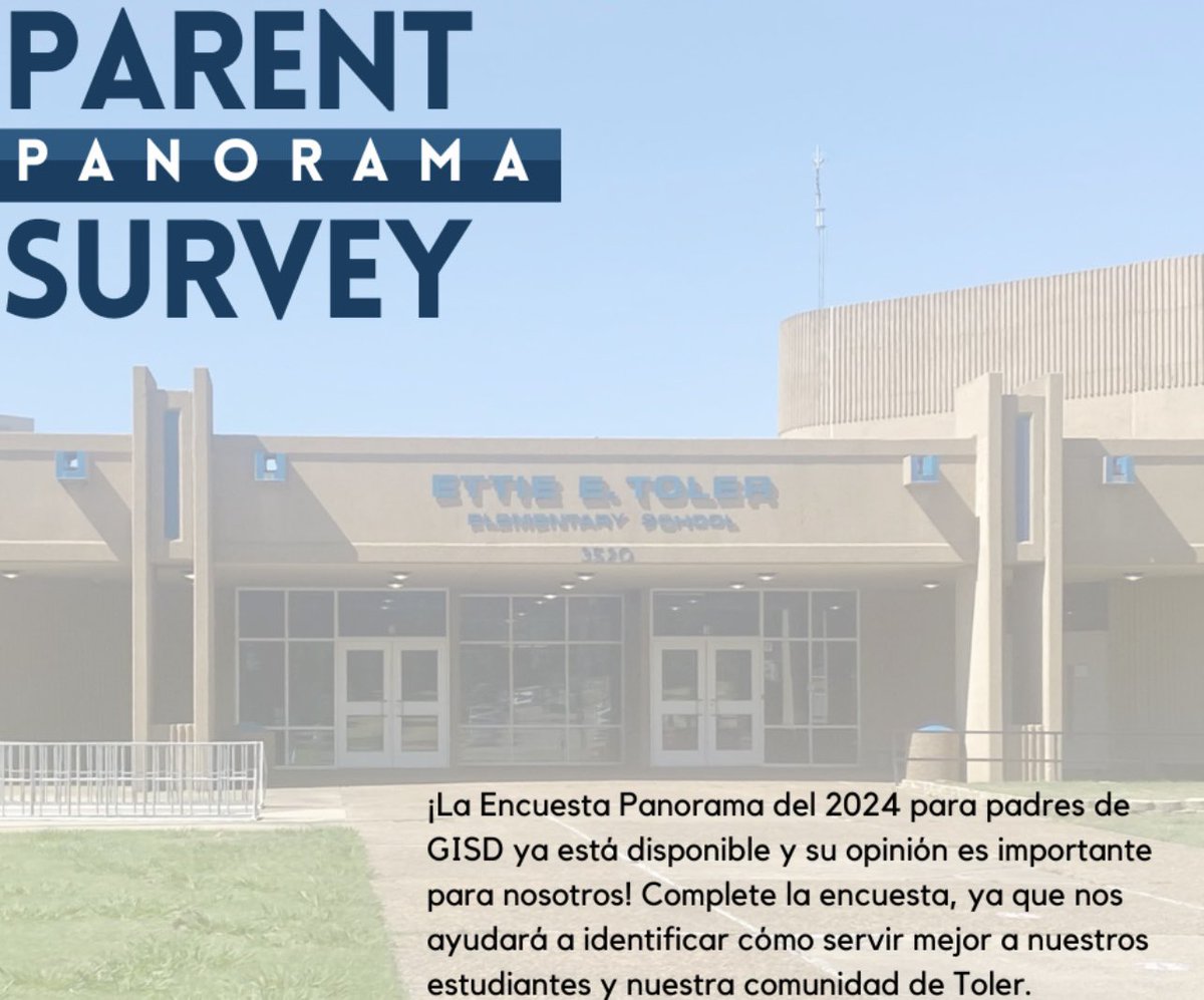 Good evening parents! Our 2024 Parent Panorama survey is still open. Please complete this survey as it will help us best serve our Toler students. Thank you!

Please note that one survey must be completed PER child.

Please see our Class Dojo feed for the link!