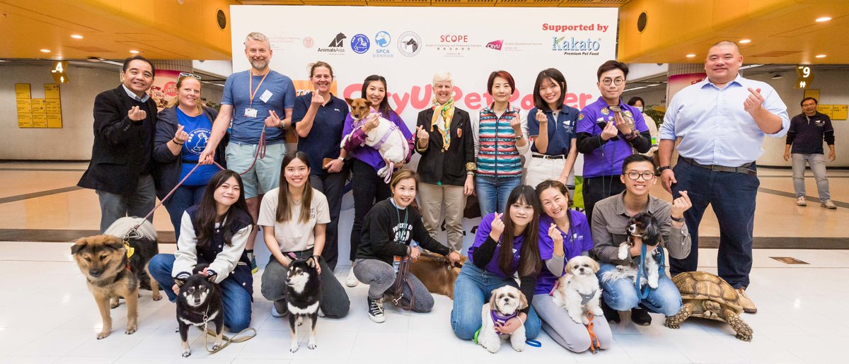 CityUJCCVet's tweet photo. The recent PetPower event brought together students, staff and professionals from @spcahk, @AnimalsAsia, KAKATO, SCOPE and Professor Paws Inc. to promote animal welfare, strengthen community bonds and raise awareness about responsible pet ownership.
➡️https://t.co/uU7GSN84z0 https://t.co/R4kvvDipGu