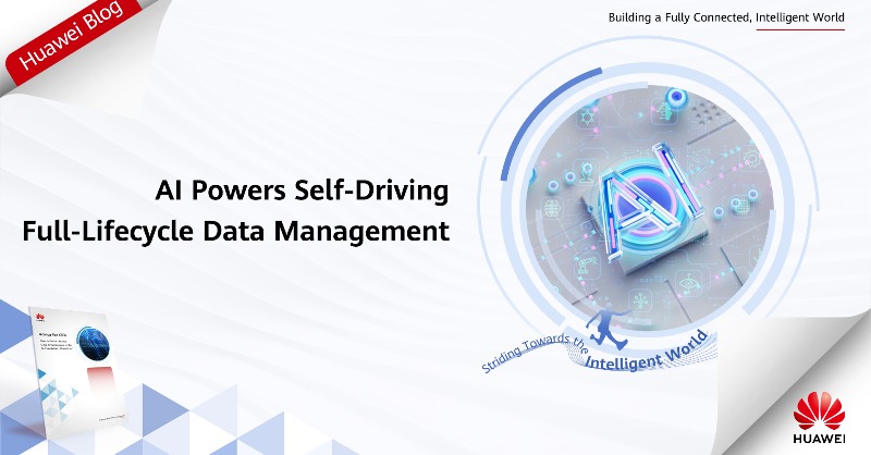 IT_Huawei's tweet photo. Discover the future of #storage O&amp;M with #AI! From management intelligence to product intelligence, AI is powering self-driving full-lifecycle #datamanagement. Check out our latest #HuaweiBlog post to learn more: https://t.co/gzQrIEDKvr #StridingTowardstheIntelligentWorld