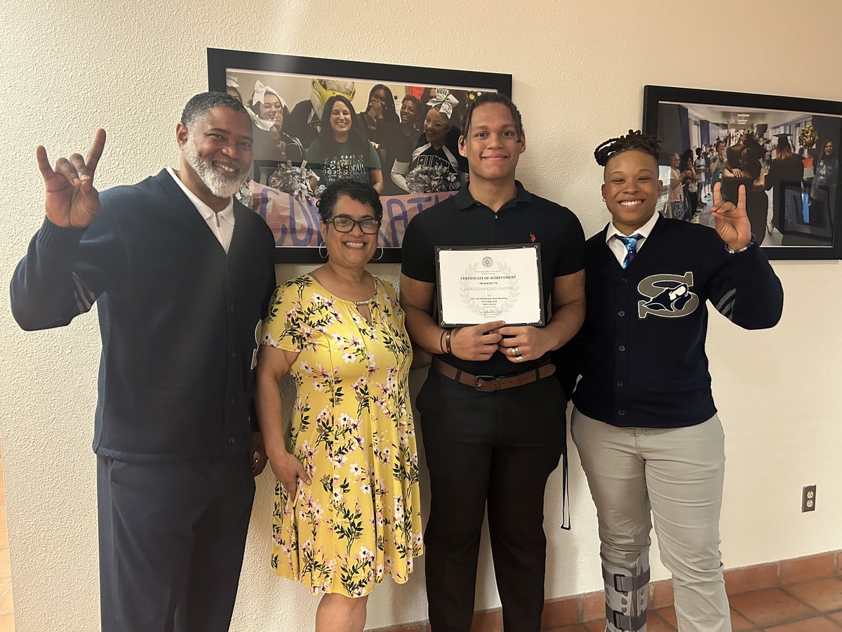 Congratulations to Christian Kent-Easter on his recognition by the KISD School Board for his performance in District, Regional, and State wrestling!