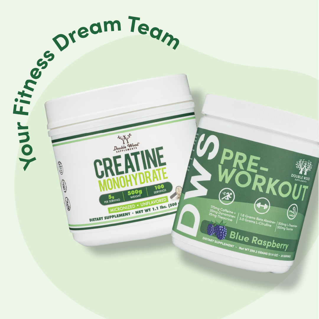 It's time to revamp your sports nutrition regimen with our Creatine & new Pre-Workout Powder 💪⁠ - ow.ly/7Lxe50QNe0i
⁠
#DoubleWoodSupplements #SportsNutrition #Workout #Supplements #Fitness #Fitspo #ActiveLifestyle #Gains #WeBottleWellness
