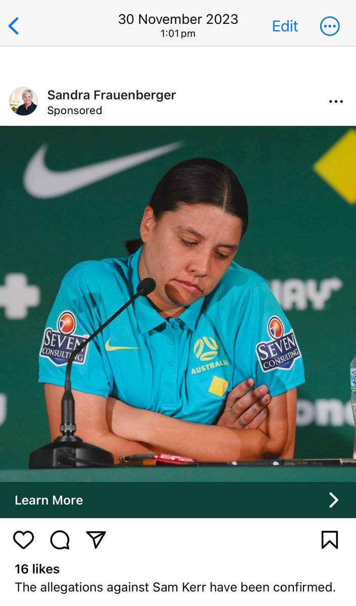 The strange thing about the whole #SamKerr situation is I have just remembered these ads that kept popping up on my social media accounts months ago.  I had screenshotted one because i thought it was weird at the time. Anyone else see this or can shed light on this….