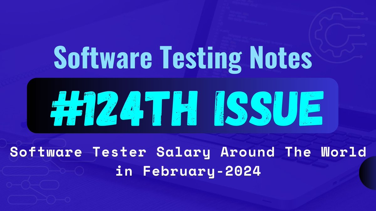 Hello everyone! 👋 The 124th issue on #SoftwareTesting is out. 👉 softwaretestingnotes.substack.com/p/issue-124-so… Great articles and resources by @KristinJackvony, @qahiccupps, @bahmutov, @stopcontinues, @testingGarage, @advishnuprasad and more ! 👏 #QA #testing
