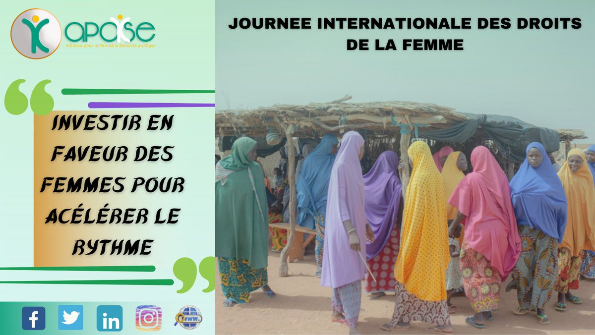 08 Mars 2024, Journée Internationale des Droits de la Femme, placée sous le thème :<< Investir en faveur des Femmes pour accélérer le Rythme >>.

#ZawranMata #femmes #femmesforte #followers #rythme #OSF_AFRICA #apaise_niger #paix #securité 
<a href="/OpenSociety/">Open Society Foundations</a> 
<a href="/OCHA_Niger/">OCHA NIGER</a> 
@AfricaDcaf
