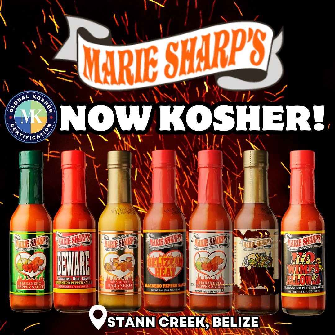 🌶️🔥 Exciting News! 🌶️🔥 We are thrilled to welcome @MarieSharps line of  hot sauces to the MK Kosher family! 🎉🌍 Get ready to experience incredible  original flavors that will tantalize your taste buds. 😋✨, image size:1080x1080