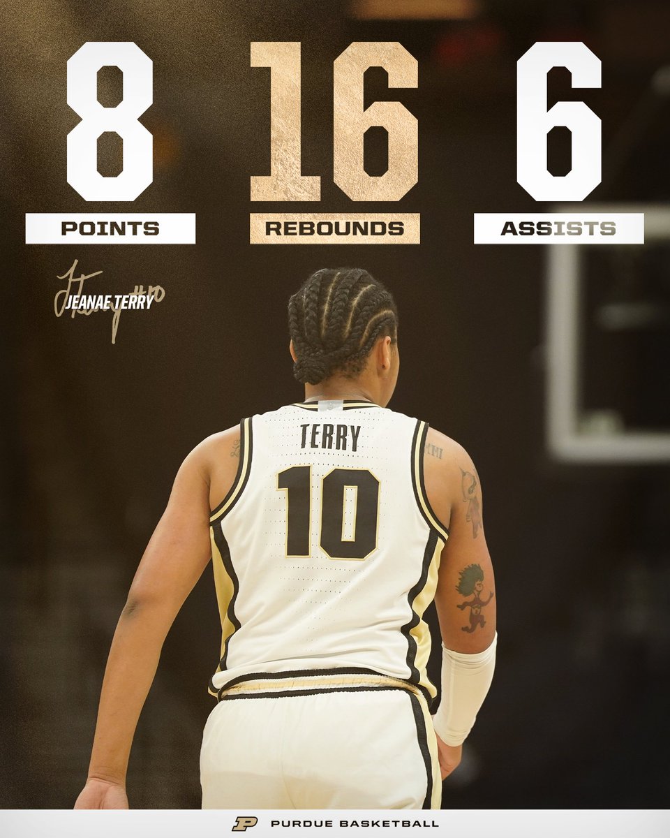 PurdueWBB's tweet photo. Stat filler 📊

▪️ T-10 most rebounds in Big Ten Tournament history
▪️ Most rebounds by a Boilermaker in tournament history https://t.co/BXNhQHmwLp
