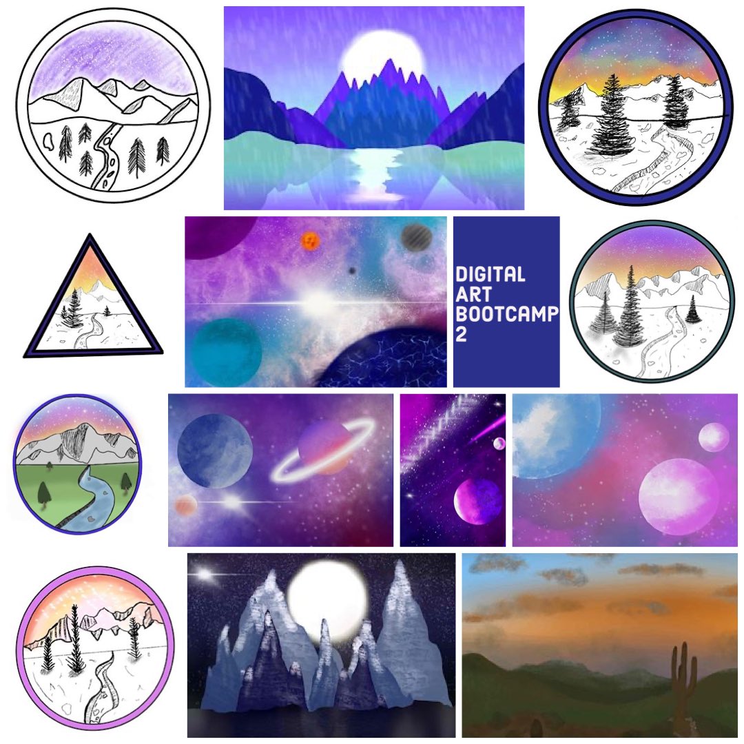 campbellartsoup's tweet image. Some preparation work leading into Challenge 2: Space and Place. Always fun to see which skill builders and bootcamps students pick! #mschat #k12artchat