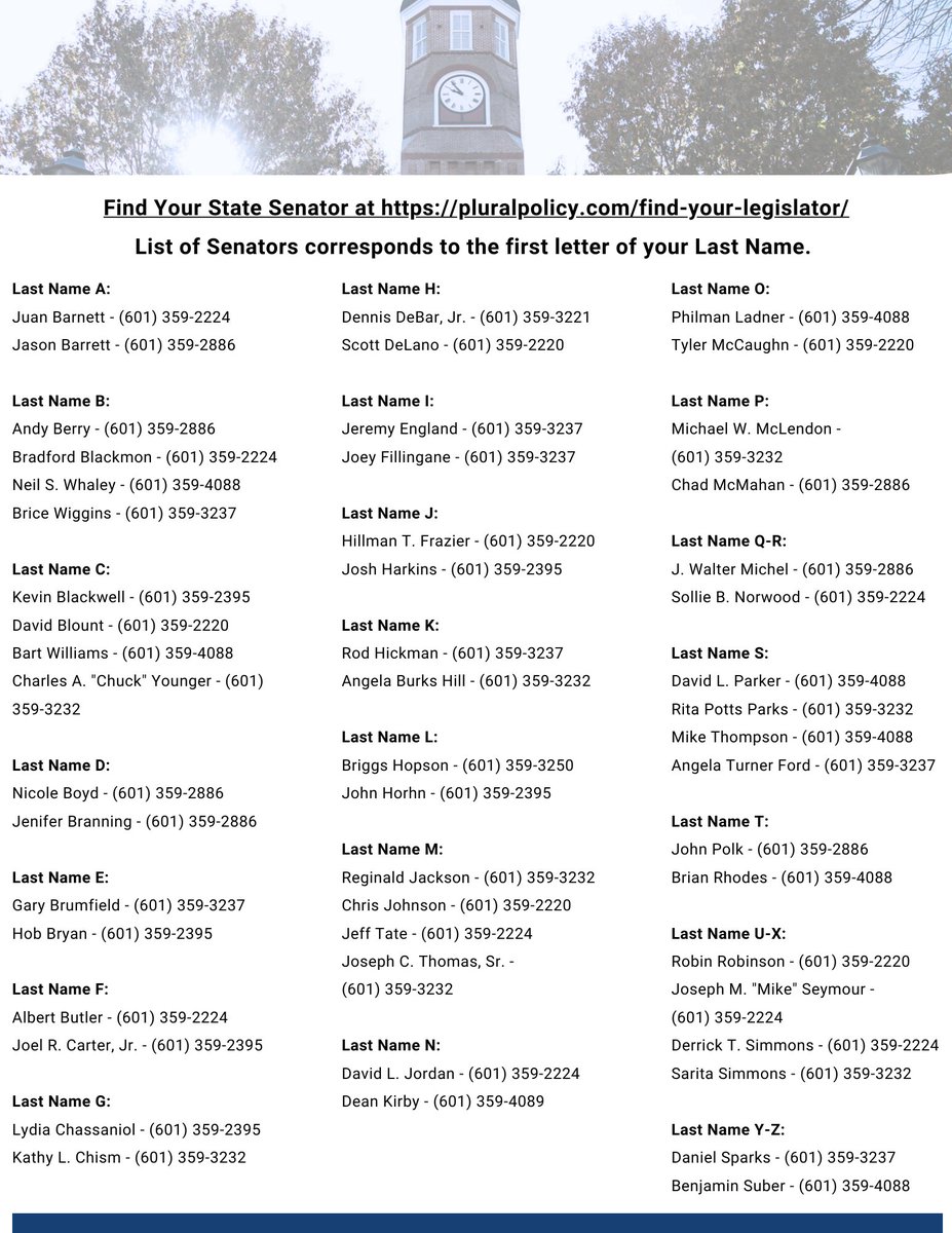 MUWAA President Heather Fasciocco Stone '02 letter addresses SB2715. Long Blue Line, we need you to contact the MS Senate and ask them to oppose it.