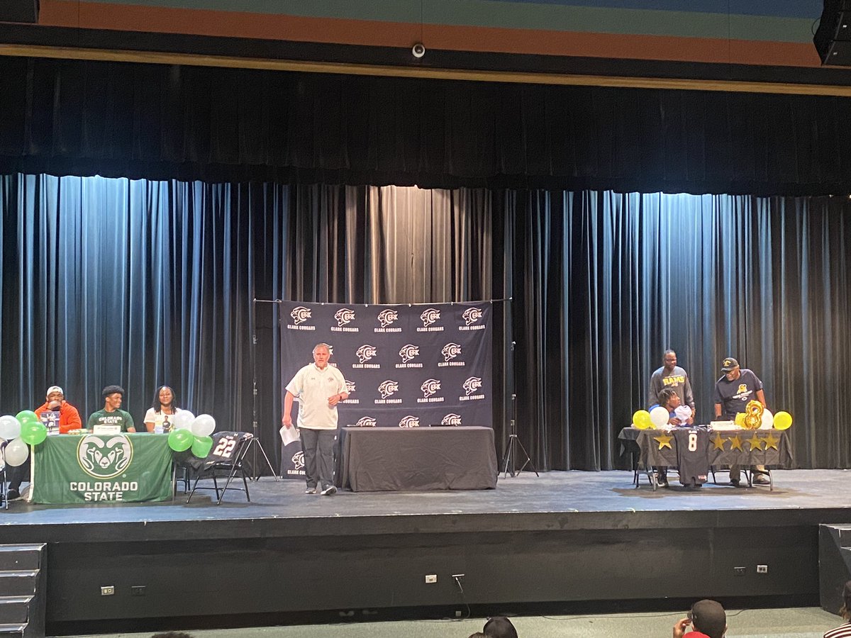 Signing Ceremony for <a href="/Armondo_33/">Armon Gardner</a> and <a href="/ChrisStr006/">Christian Strickland</a> as they will continue their education and playing careers at the next level! Go be great! #clarktexas