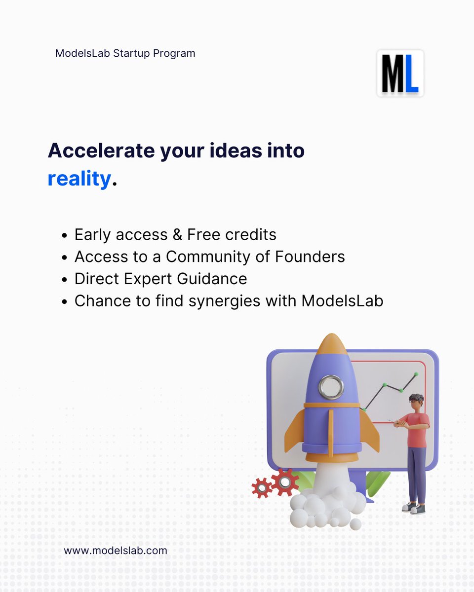 ModelsLabAI's tweet image. 🚀 Introducing ModelsLab Startup Program.
Don’t miss this chance to accelerate your startup's journey with ModelsLab.
🪧 Apply Here: tally.so/r/n9Dd4Q
🪑 Spots are limited, so apply today! Let's build together.
#ModelsLab #AISuite #GenAI #Startup #Accelerator