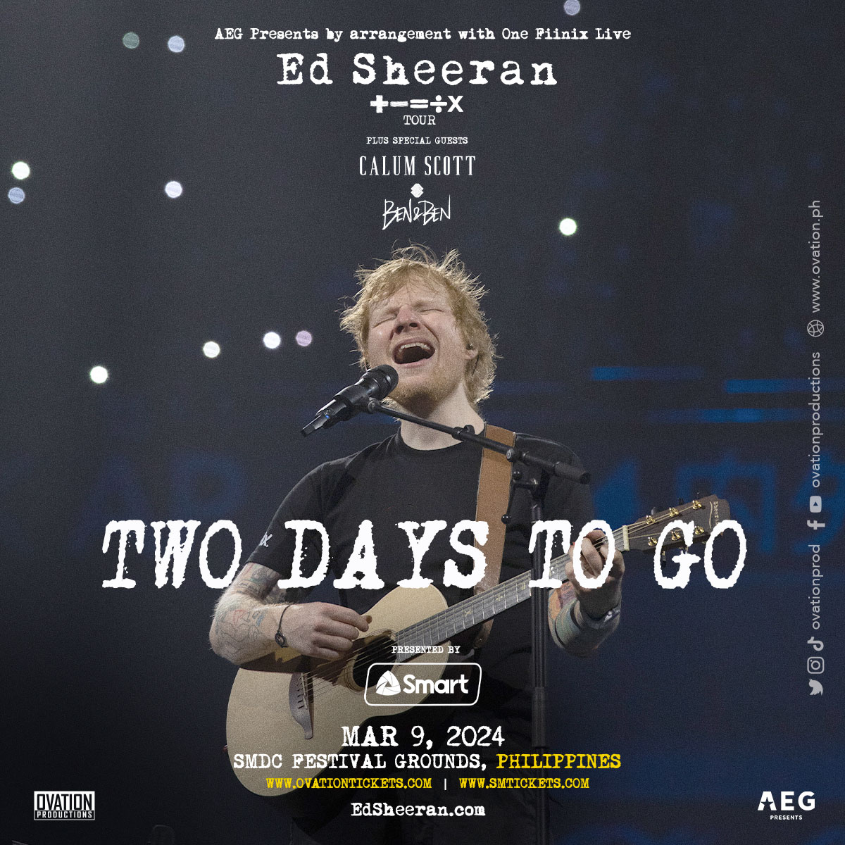 ovationprod's tweet photo. Ed Sheeran + – = ÷ x Tour in Manila is happening in two days!

Limited tickets are available at https://t.co/QSNSen8DX0 and https://t.co/acTZcWszLf

#EdSheeran #MathematicsTour

Photo Credits: Mark Surridge https://t.co/KnGiRfwW61