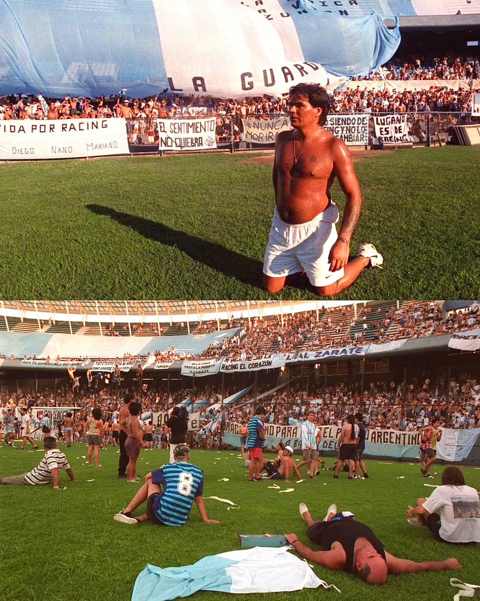 🔙💙 El 7 de marzo de 1999 #RACING sufría su peor crisis y debía jugar en el #Cilindro, pero la justicia no lo dejó. Los hinchas coparon igual el estadio y demostraron que este amor NUNCA va a dejar de existir.

Por eso, hoy celebramos el #DíaDelHinchaDeRacing.

¡FELIZ DÍA,