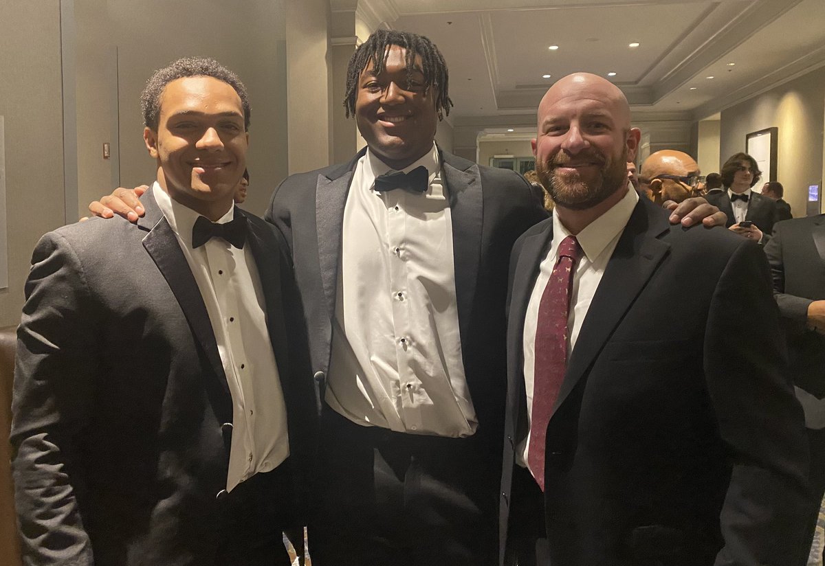 A great night for two fantastic young men. Sam Hall ‘24 and @er1q_0 were honored by the National football foundation tonight. Sam was recognized as an outstanding high school scholar athlete while Eriq was honored as an outstanding collegiate scholar athlete @TSU_Tigers.