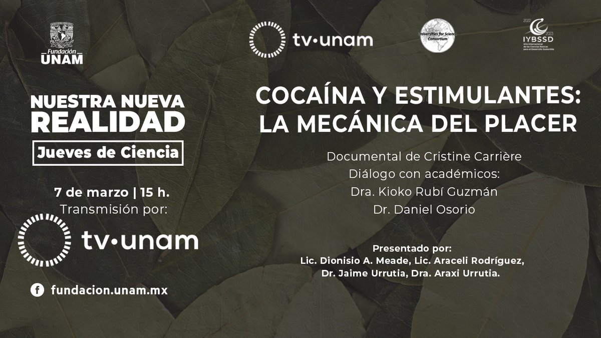 Fundacion_UNAM's tweet photo. Mañana en nuestros #JuevesDeCiencia estaremos con el tema: "Cocaína y estimulantes: La mecánica del placer" ☢️😵💫 A las 15:00 horas por @tvunam y nuestras redes sociales. ¡No te lo pierdas! 👈 https://t.co/DTxQDBwzbg