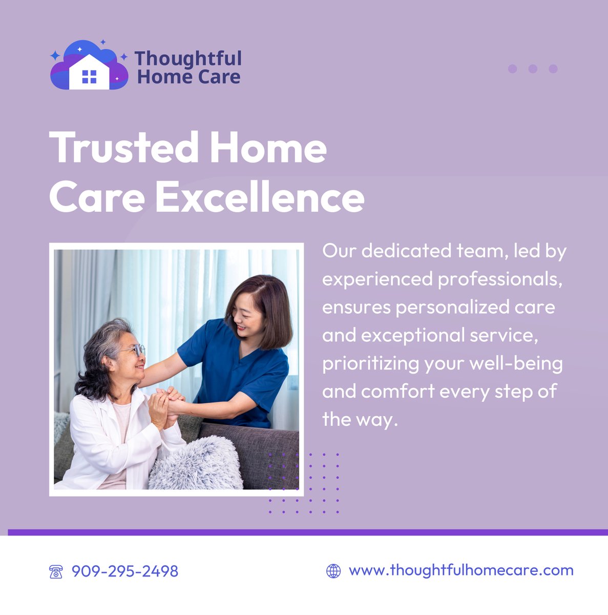 thoughtfulhomec's tweet photo. Why choose us? With a commitment to personalized care, experienced staff, and exceptional service, we provide the support and attention you deserve. 

#UplandCA #TrustedCare #HomeCare https://t.co/ZBkn2k6Ybo