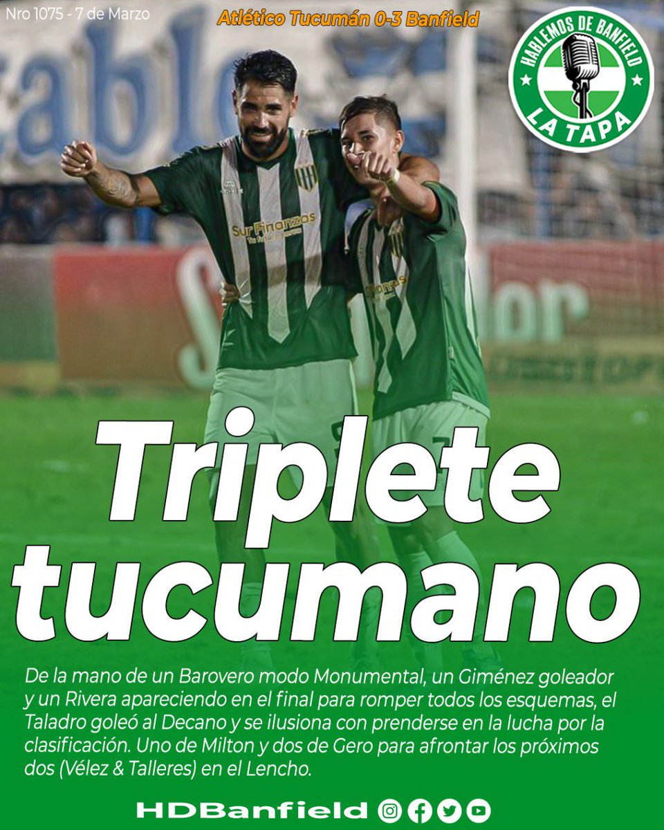 HDBanfield's tweet photo. 📰 #LaTapaDeHDB | Nro 1075
Jueves 7 de Marzo de 2024
#AtlTuc 🇬🇹 0-3 #Banfield 🇳🇬 https://t.co/qztwWzvq8l