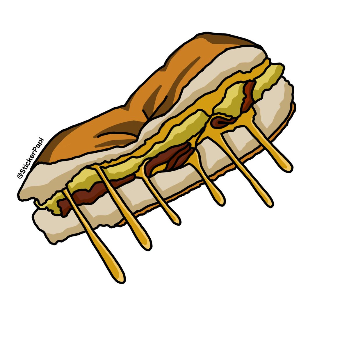 StickerPapi's tweet image. 🥪🧀 Sink your teeth into NYC's iconic chopped cheese bodega sandwich with our mouthwatering sticker! A delicious homage to the city's flavorful street eats. Warning: may cause serious cravings! #ChoppedCheeseLove #NYCEats #NYCStickerArt
