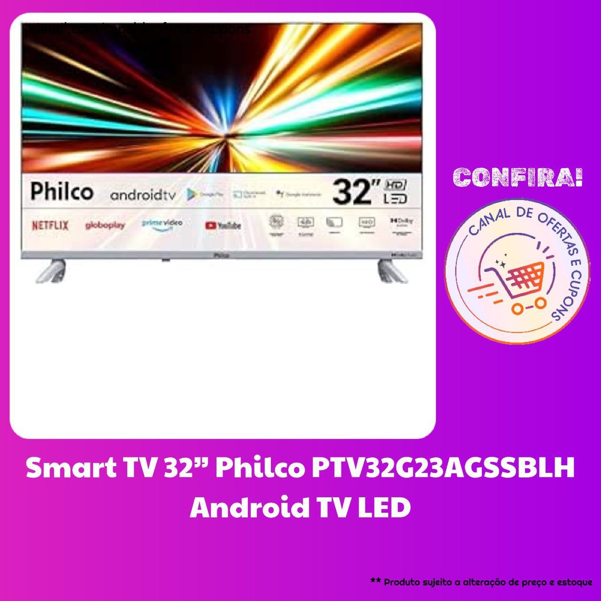 🟡 Smart TV 32” Philco PTV32G23AGSSBLH Android TV LED | #Amazon: ✅ R$ 981,90 🔗 COMPRE AQUI: amzn.to/3uDG3Y7