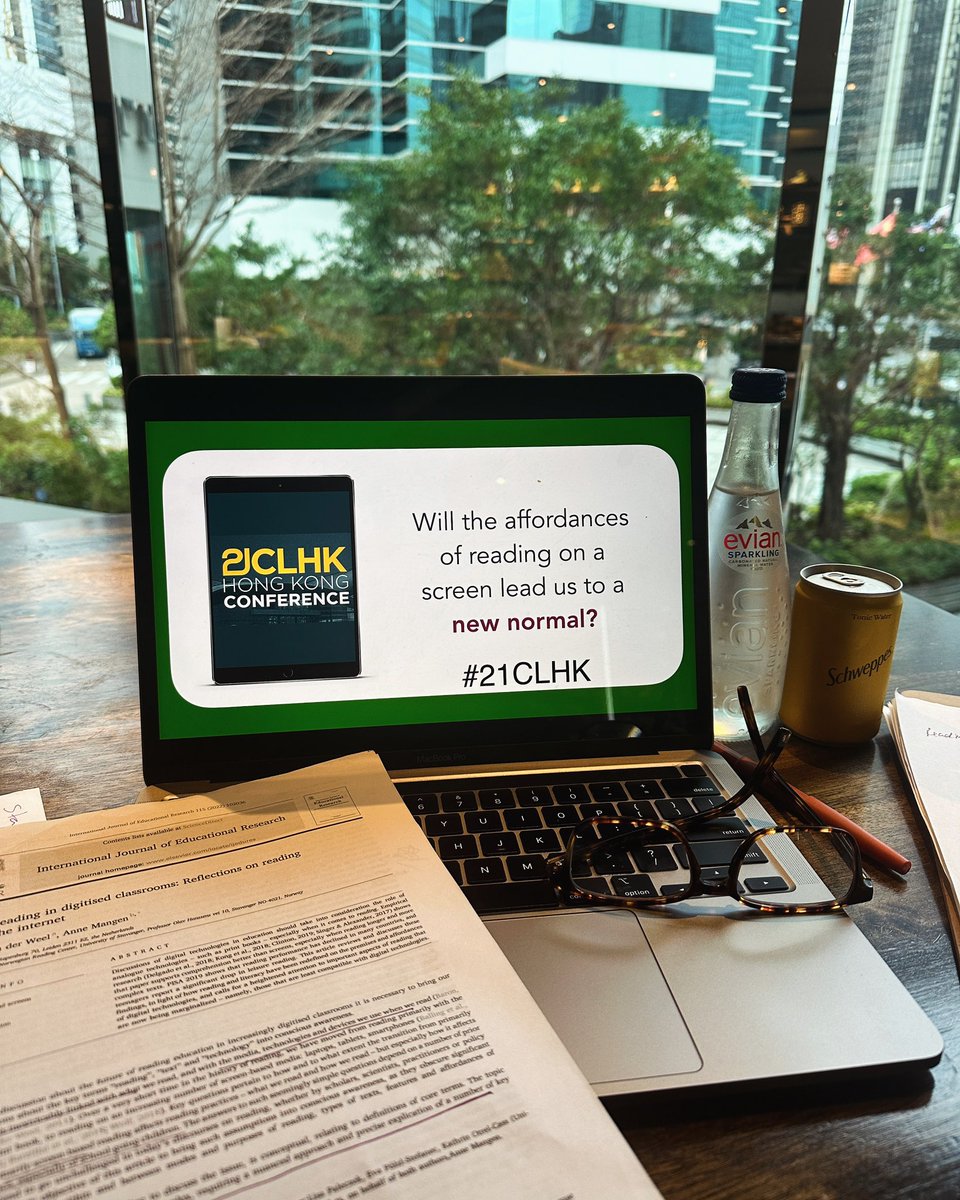 KristinZiemke's tweet photo. Thinking and synthesizing today as I make final preparations for my workshops @21cli #21CLHK. What is literacy TODAY and how do we prep for critical thinking TOMORROW? Nerding out over the research and possibilities! #ReadingIsThinking #ReadTheWorldNOW 📚📱🌏❤️🇭🇰 https://t.co/4ioiK5HYKz