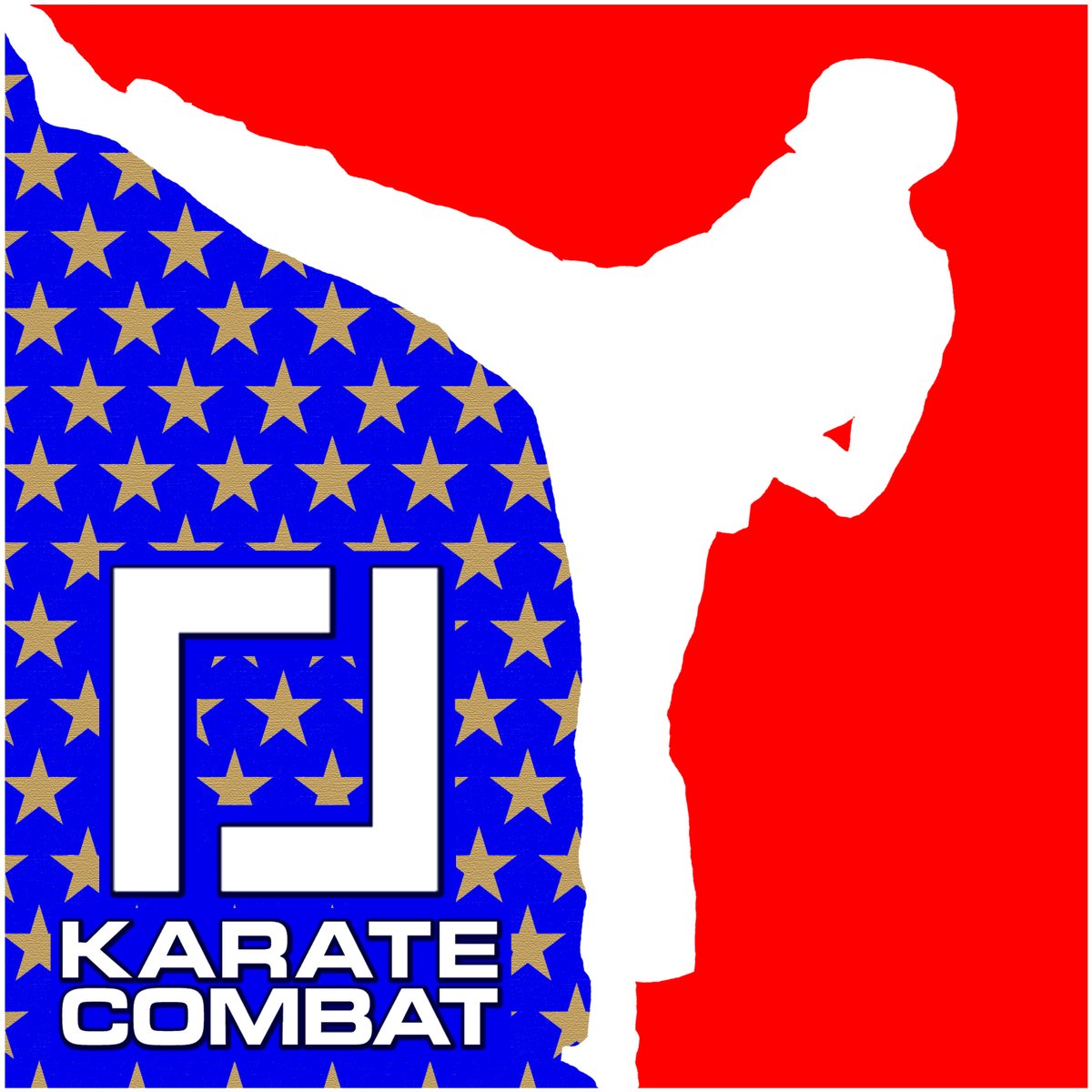 OfficialAllieV's tweet photo. @KarateCombat Logo-Man Entry #2 for #KarateCombatContest #KarateCombatLogo @KarateCombat 
Featuring a silhouette snapshot of Myrza Tebuev's head kick against Edgars Skrivers in the Neo Tokyo Fight. Gold Star Edition. https://t.co/Fg9khsCM5Q