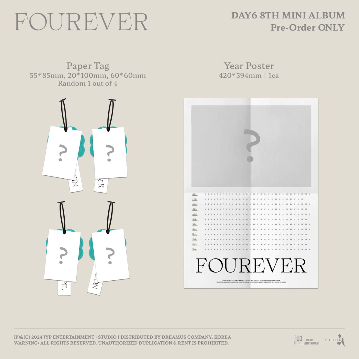 DAY6 8th Mini Album
＜Fourever＞
Album User Guide &amp; Pre-Order
(STANDARD VER.)

💿 JYP SHOP
bit.ly/49WwiDi

💿 YES24
bit.ly/49SFtou

💿 애플뮤직
bit.ly/49ZsjG5

💿 뮤직플랜트
bit.ly/49WwvX6

💿 뮤직코리아
bit.ly/3T4WPaQ

💿