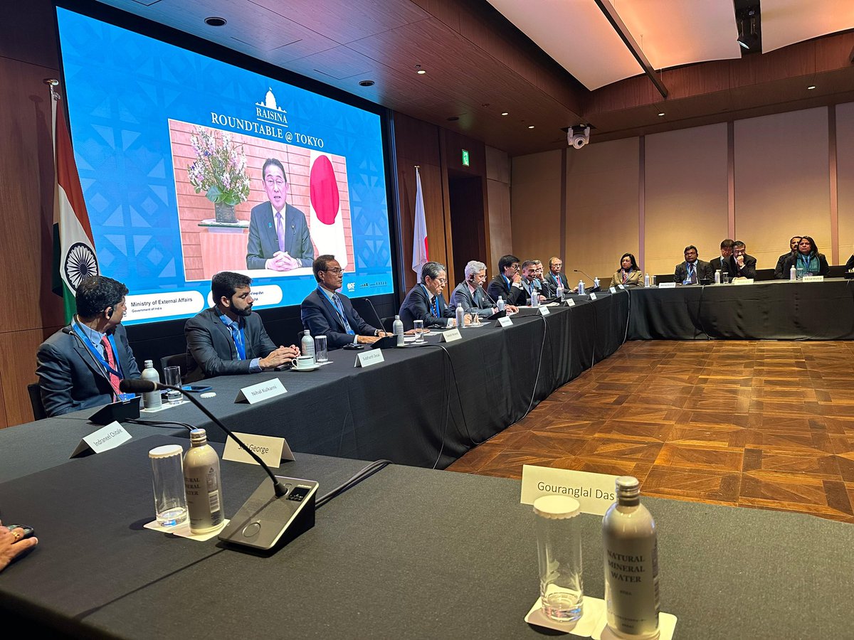 DrSJaishankar's tweet photo. Delighted to speak at the Inaugural Raisina Roundtable in Tokyo today. 

Made three observations:

➡️ World is heading for re-globalization with building of resilient and reliable supply chains and trusted and transparent digital transactions. India and Japan are natural partners in that regard.

➡️ Our commitment to a free and open Indo-Pacific is being taken forward by the Quad with each passing year.

➡️ The comfort we have built up is a foundation to think more ambitiously. The progress in India in the last decade promises even more for our partnership.