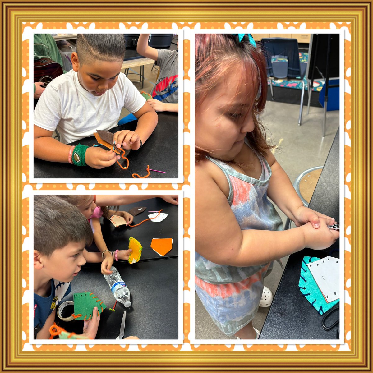 2nd grade listened to Sylvester and the Magic Pebble by W. Steig. They then created a pouch to hold their pebble! Using the Engineering Design Process students sewed felt squares using needle and thread. STEMtastic! #wearestem #stem #stemeducation @DVUSD @DV_Gifted