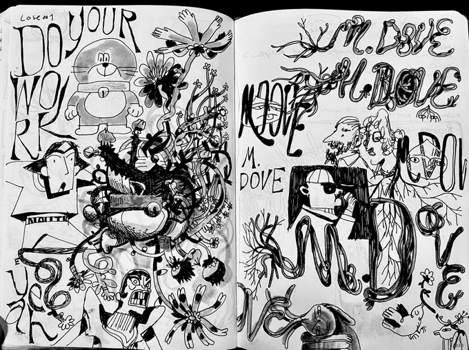 Went to a Michael Deforge talk and just kept brain melting onto my sketchbook lol 