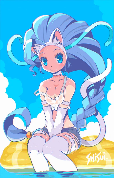 三つ編みってワルキューレしか過去絵無いなぁ～と思ってたので、昔のフェリシアをちょっと手直しして引っ張り出してきたよ。^^; #三つ編みの日 