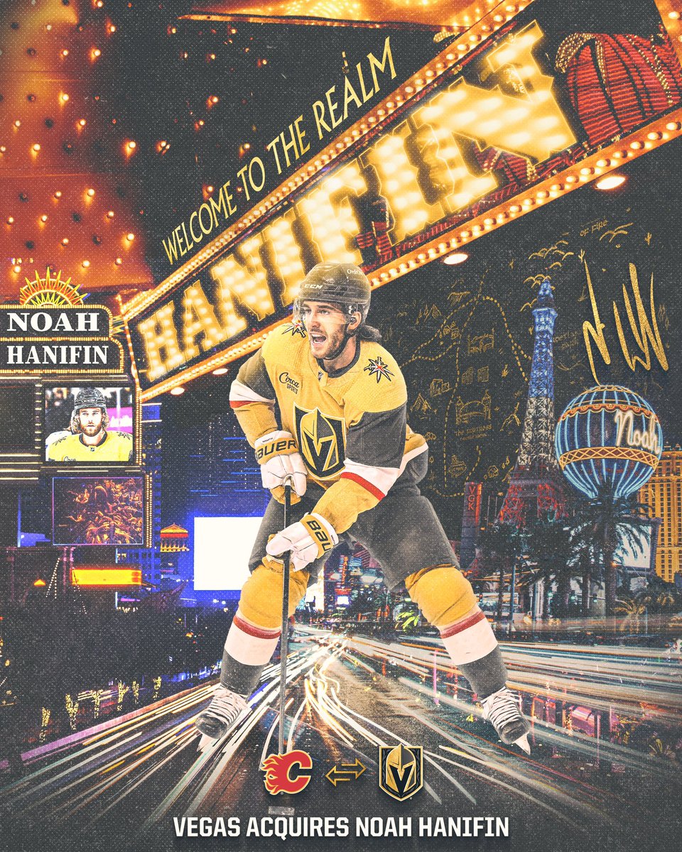 NOAH HANIFIN, COME ON DOWN!!!!! YOU ARE A VEGAS GOLDEN KNIGHT!!!!! #VegasBorn | #TheGoldenAge