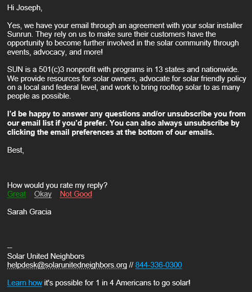 JH3_GD's tweet photo. @Sunrun where in the contract does it say you can sell/give away my contact information @6abcadamjoseph @ABC https://t.co/glg7ndmppp