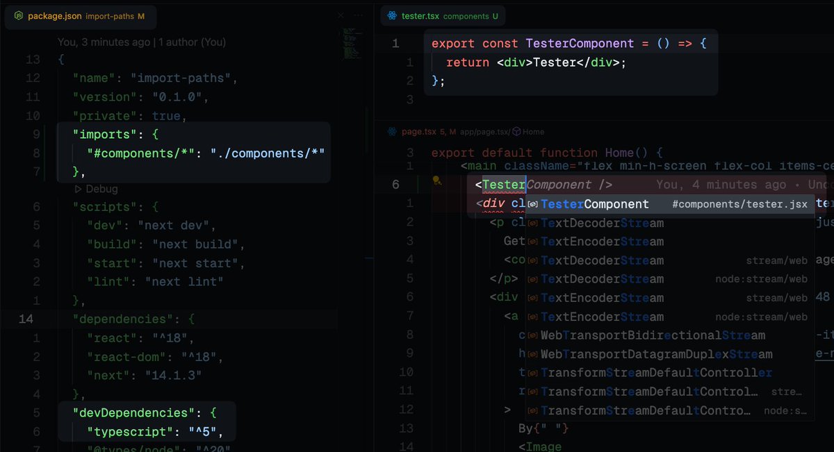 Big update for TypeScript users!

🚫 Stop using compilerOptions#paths
✅ Start using package.json#imports

package.json#imports uses Node.js conventions, solving a specific pain point for monorepo folks.

Video coming. Too excited, had to insta-tweet.

Stay tuned.