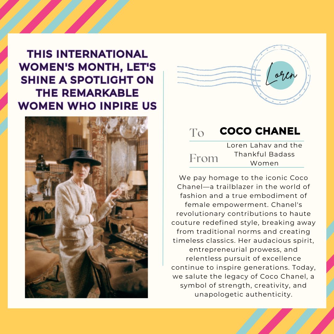 In #InternationalWomensMonth, we celebrate the trailblazing spirit of Coco Chanel. From redefining fashion to championing women's independence, her legacy is a beacon of elegance, resilience, and empowerment. 🌟💄👗 #CocoChanel #Icon #LorenLahav
